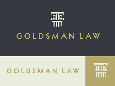 Goldsman Law Logo Concept branding column geometric icon law lawyer legal logo minimal modern