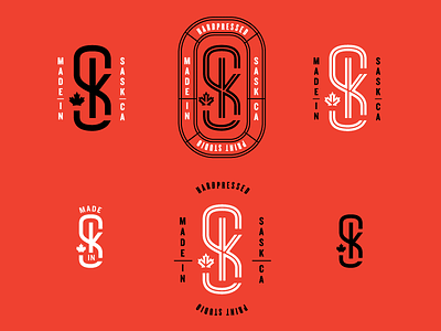 Made In SK - So many iterations and variations branding canada emblem icon leaf logo monogram saskatoon seal