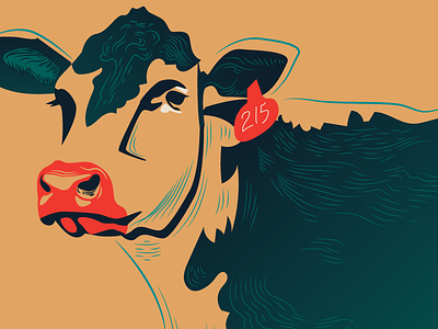 Cow Illustration For Beyond Meat Core Values Poster