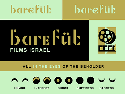 Barefut Logo and Identity Experimentation branding eyes film font icon identity logo movie reel retro symbol