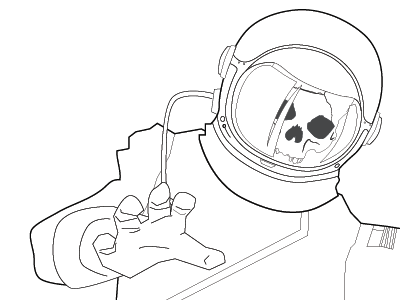 Original Vector Drawing of Ghost-naut for album cover