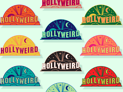 Hollyweird emblem california colorful emblem hollywood icon la logo los angeles patch seal