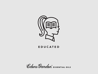 Edens Garden Essential Oil Value Icon: Educated book educated education essential oils face girl icon illustration knowledge profile silhouette woman