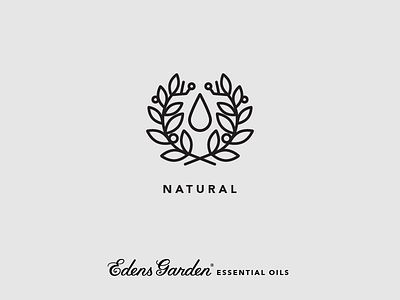 Edens Garden Essential Oil Value Icon: Natural branch drop essential oil icon illustration laurel leaf natural nature organic twig wreath