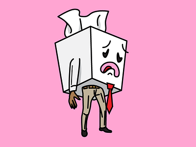 Sad Tissue Man for Flu Season Facebook Sticker Pack