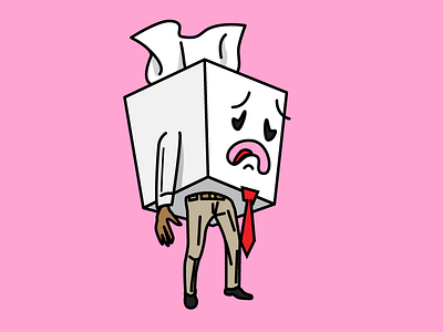 Sad Tissue Man for Flu Season Facebook Sticker Pack cold cough facebook flu messenger sick sneezing social media sticker tissue