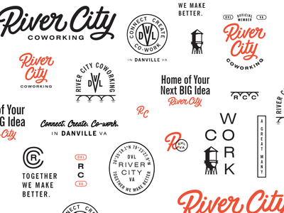 River City Secondary Marks And Seals Exploration branding city emblem hoodzpah icon identity logo mark retro river script seal