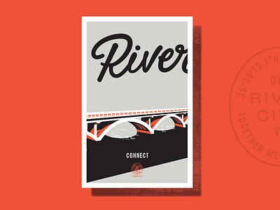 River City Poster 1 of 3 branding bridge design emblem icon illustration poster retro river seal