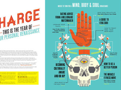 Locale Magazine Layout and Illustration design editorial halo illustration layout palm skull