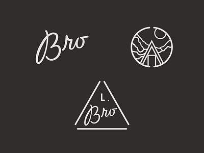 Bro logo and marks branding cabin emblem icon identity logo outdoors retro script seal woods