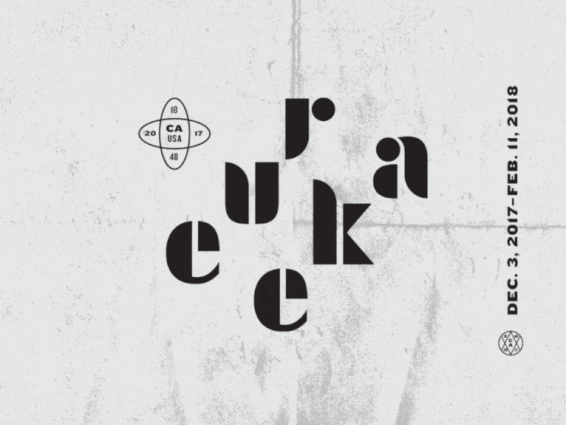 Eureka Exhibit Logo Etc branding california colorful futura identity logo retro