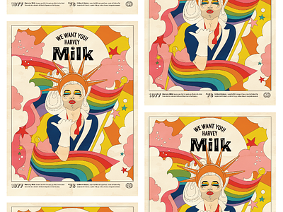 Eureka - Milk Poster 70s california drag gay rights harvey milk lgbtq milk pride rainbow flag retro san francisco vintage