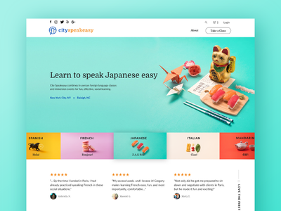City Speakeasy Website Home Page class education foreign home japanese language ui web web design website