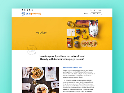 City Speakeasy Spanish Landing Page education landing page language spanish ui web design website
