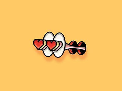 "Pinned" Facebook Sticker: Wowza Eyes cartoon enamel pin expression eyes facebook hearts illustration love romantic