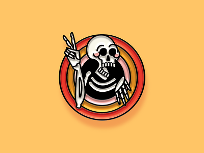 "Pinned" Facebook Sticker: That's All Folks death enamel pin end facebook illustration rip skeleton skull sticker