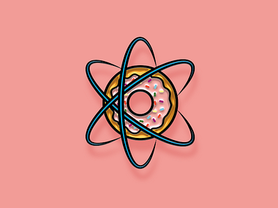 "Pinned" Facebook Sticker: Atomic Sprinkles atom donut doughnut enamel pin facebook illustration sticker