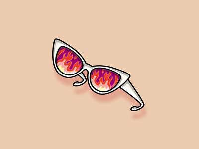 "Pinned" Facebook Sticker: Apocalenses apocalypse facebook fire flame glasses illustration sticker sunglasses whatever