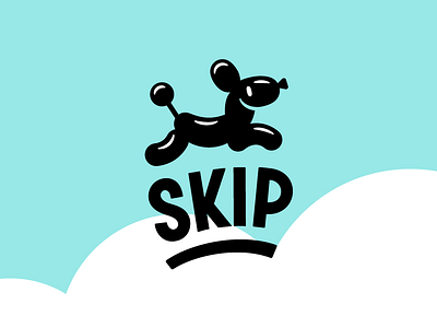 Skip checkout app - logo redesign app logo balloon brand dog icon identity logo rebrand redesign shiny word mark