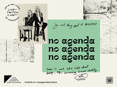 No Agenda Live Stream on Twitch -- Today at 11am PST! creativity custom font lettering live stream podcast twitch