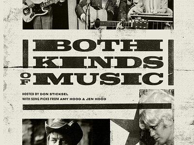 Both Kinds Of Music Logo Lockup and Layout brand identity branding country gritty letterpress logo old serif slab vintage western.