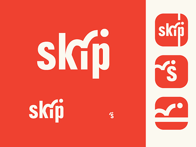 Unchosen Concept - Skip App Logo app ball bounce brand identity branding fun logo orange playful word mark