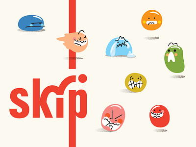 Character concept for Skip Identity app ball bounce brand identity branding character emotion fun logo mascot playful word mark