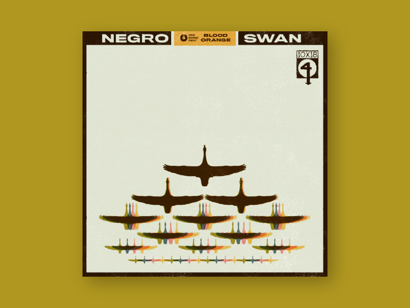 10x18 #04: Negro Swan by Blood Orange retro record swan concept illustration cover art album cover album album artwork 10x18 album art