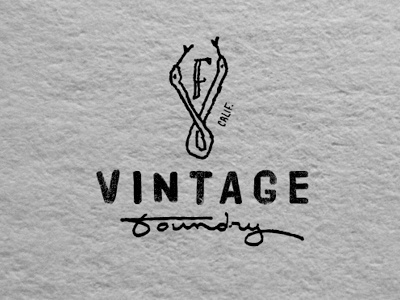 Vintage Foundry hand drawn logo concept concept drawing foundry logo mockup retro snakes vintage