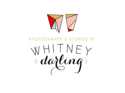 Whitney Darling rough logo concept color concept cursive geometric logo