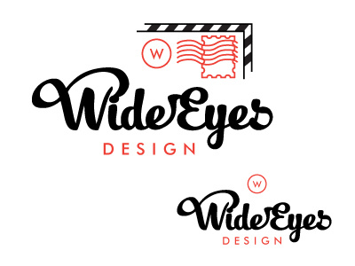 Wide Eyes Logo Concept 3 branches branding bw distressed illustrator logo mail owl postage retro script stamp swash vector vintage