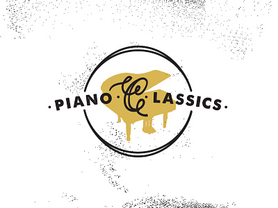 Piano Classics grunge icon logo music piano