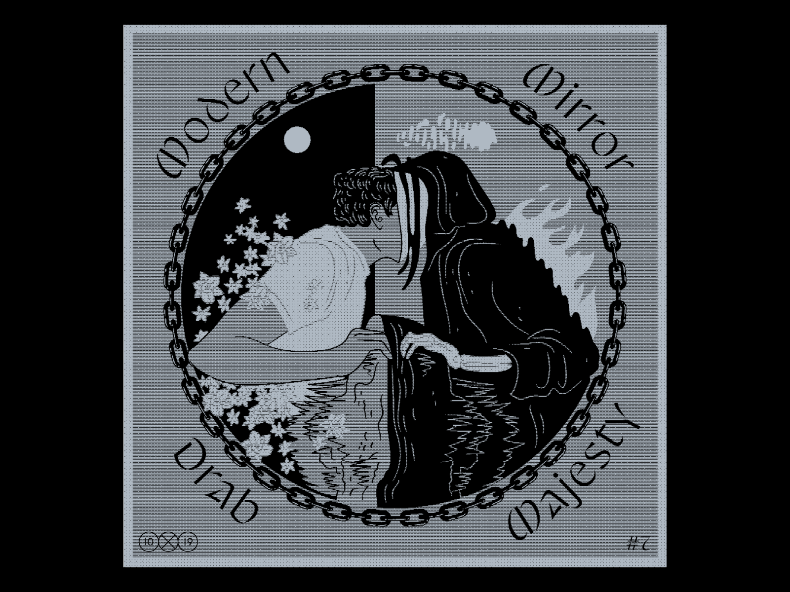 10x19 Drab Majesty 10x19 album album art death halftone illustration music narcissus reaper record scan xerox