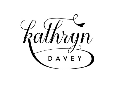 Kathryn Davey Logo Concept calligraphy curly feminine grunge hearts logo ornaments swasg swirl typography vector