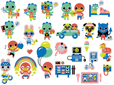 Stickers set android animals anime cartoon cute facebook google ipad iphone kawaii manga stickers
