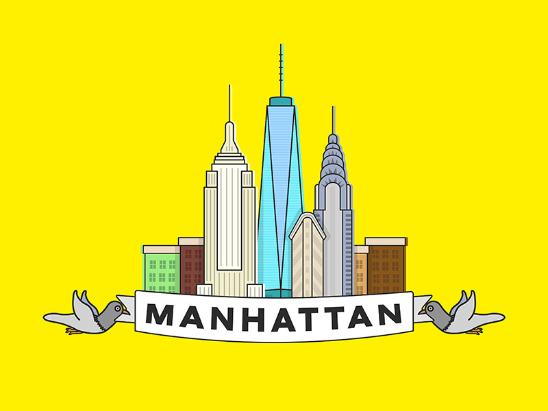 Manhattan empire state building freedom tower new york city piegon brownstone flatiron manhattan
