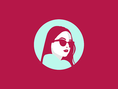 who is she? avatar girl hair human icon lips minimal negative space person portrait sunglasses vector