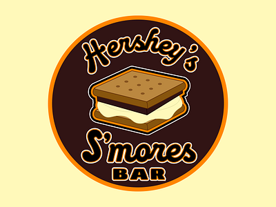Hershey Smores Bar Circle Logo Concept bar branding candy chocolate grahamcracker hershey logo logodesign marshmallow orange smores vector