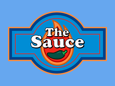 The Sauce Logo blue bottle design graphic graphicdesign hotsauce ketchup logo logo design logos mustard orange sauce steaksauce thesauce vector