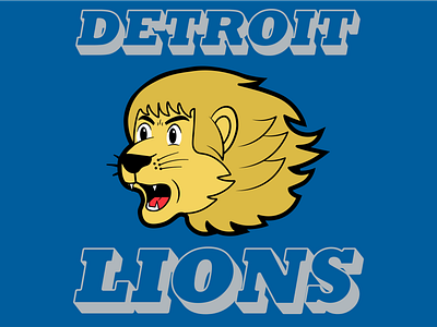 Detroit Lions Graphic Two blue cat cats design detroit detroit lions football graphic graphicdesign gray illustration light blue lion lions nfl silver vector yellow