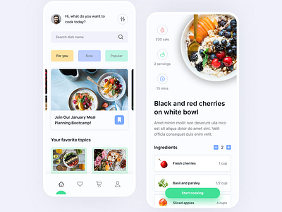 Recipe Concept - UI Practice by Mai Chi Nguyen on Dribbble