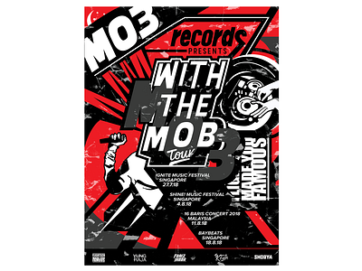 "With The Mob" Poster branding design illustration typography