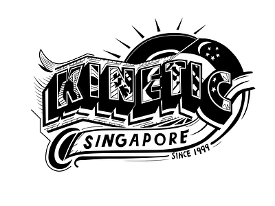 Kinetic Singapore branding design illustration lettering logo type typography vector