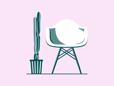 At Home (03) cactus design eames illustration