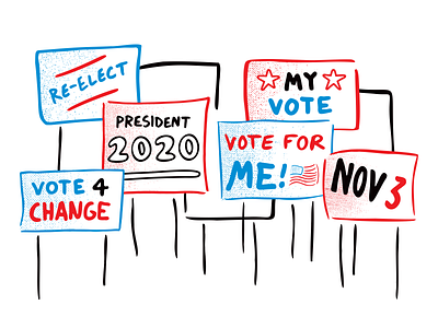 Political Yard Signs 2020 chicago election election day elections illustration lawn politics signage vector vote voting yard yard signs