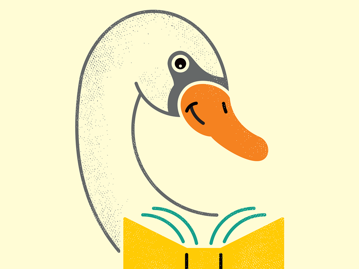 Swan Reading A Book By Eddie Fieg Studio On Dribbble