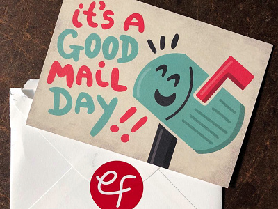 Good Mail Day card illustration mail mailbox post office postcard print design promo self promotion usps
