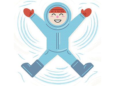 Making Snow Angels angel boy children childrens illustration cold cute illustration kid snow snow angels snow day snowing vector weather winter wintertime