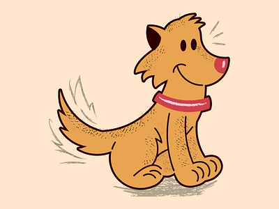 clipart dog wagging tail image