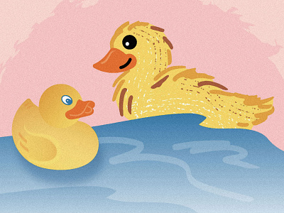 Perfect Pairs Series (1 of 3) alter ego animals bath time bathtub birds counterparts cute doubles duckling feathers friendship illustration lookalikes mates rubber duck toys twins water wildlife yellow